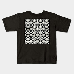 A Grey and White Lace Pattern Kids T-Shirt